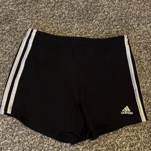 adidas Black Shorts with White Stripes